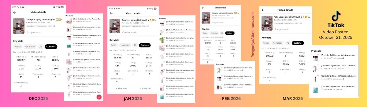 UGC Portfolio TikTok Shop Centellian 24 Madeca Time Reverse Video Sample 1